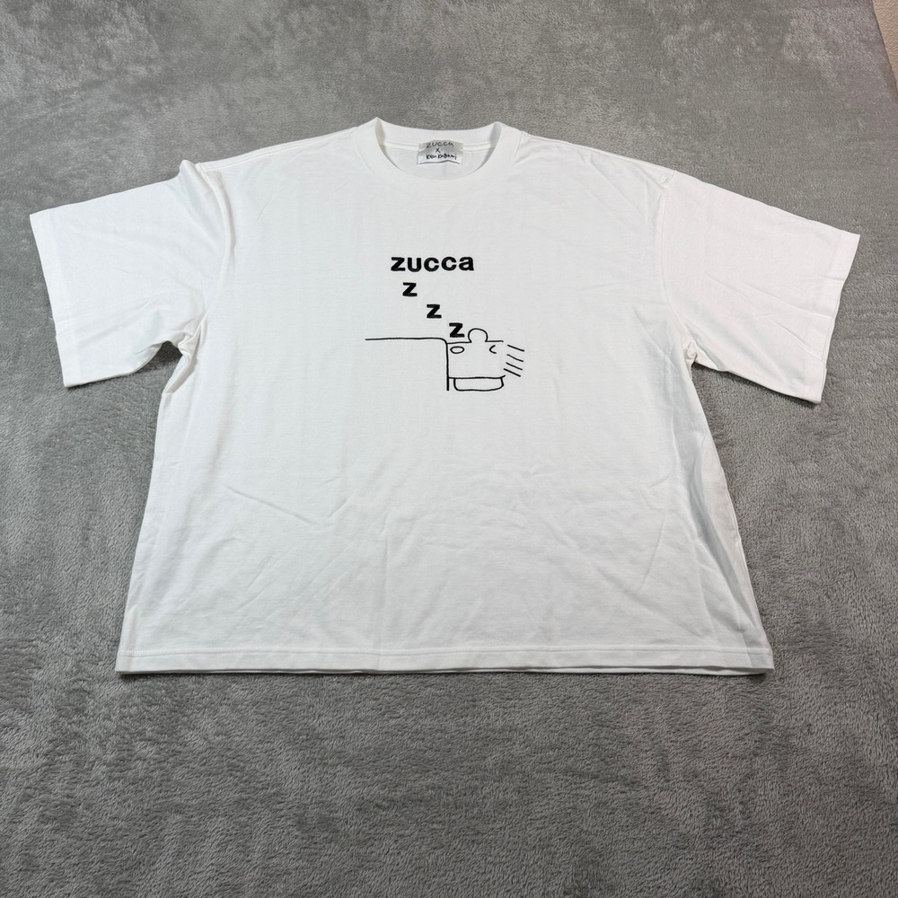 Zucca x Ken Kagami T-Shirt Men Large White Sleeping Crewneck Box Oversize